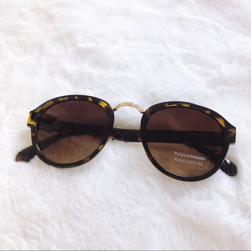 Mya Tortoise Brown Round Fashion Sunglasses - Picture 1 of 9